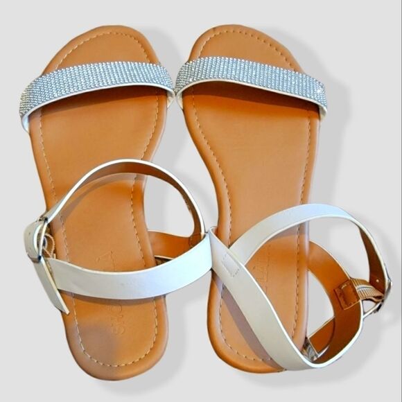 Shoe Lala Rhinestone Embeleshed Sandals Size 7.5 - Picture 4 of 8